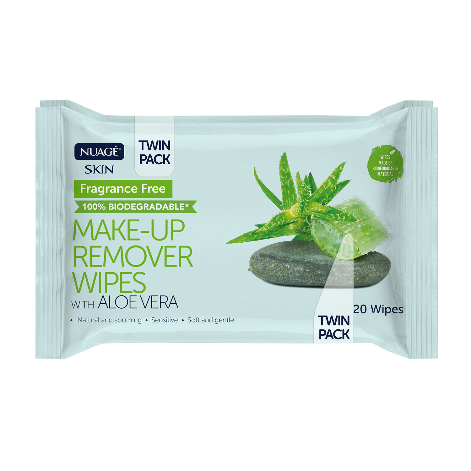 Makeup Removal Wipes with Aloe Vera Twin Pack - Blue Image