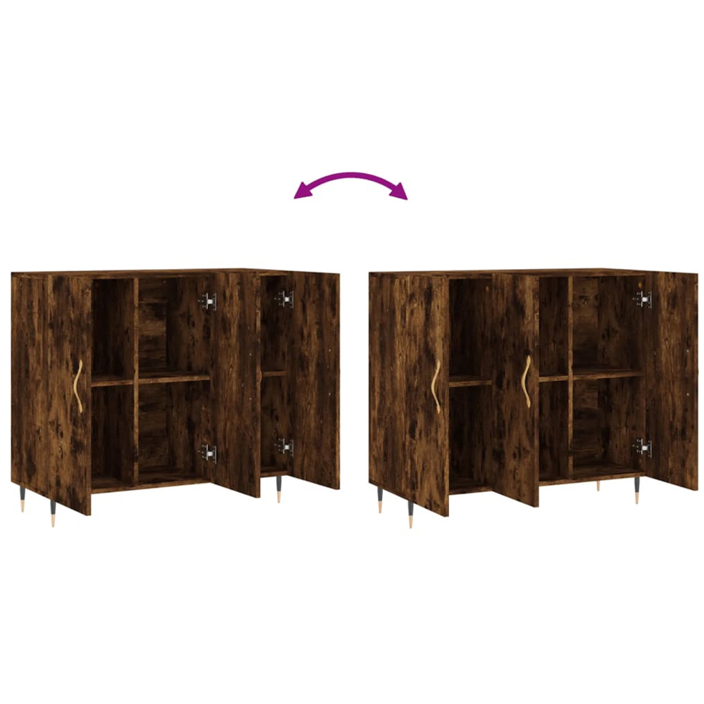 vidaXL 3 Door Smoked Oak Sideboard Image 9