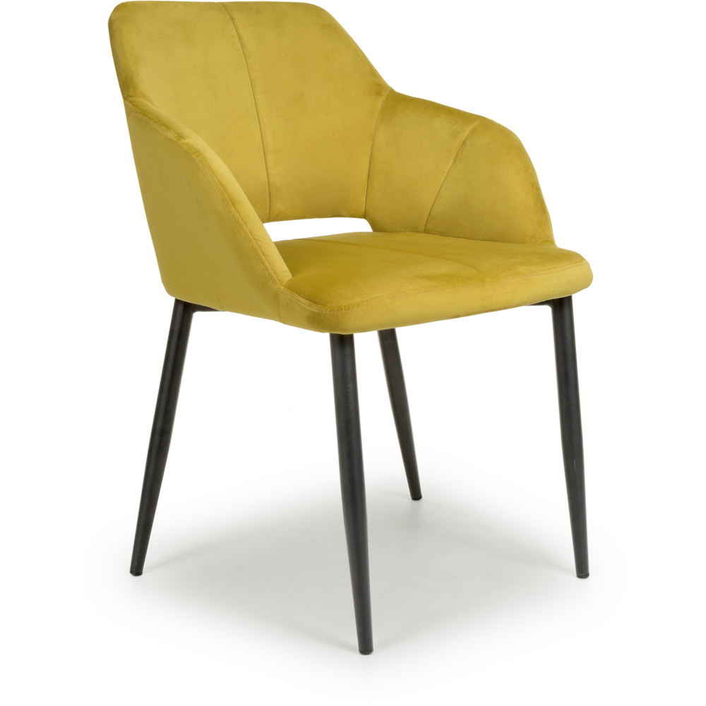 Nero Set of 2 Lime Gold Brushed Velvet Dining Chair Image 2