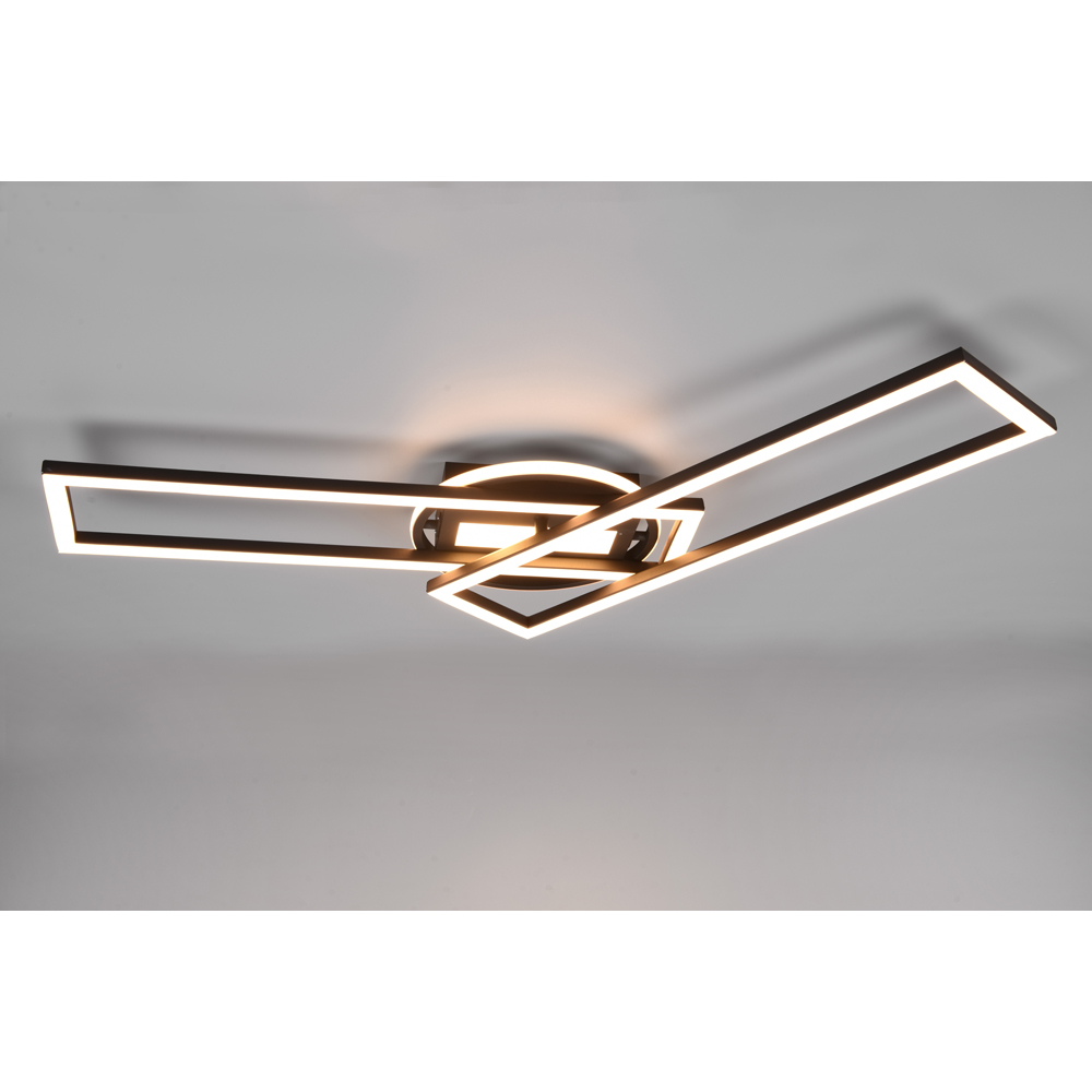 TRIO Twister Matt Black LED Ceiling Light Image 3