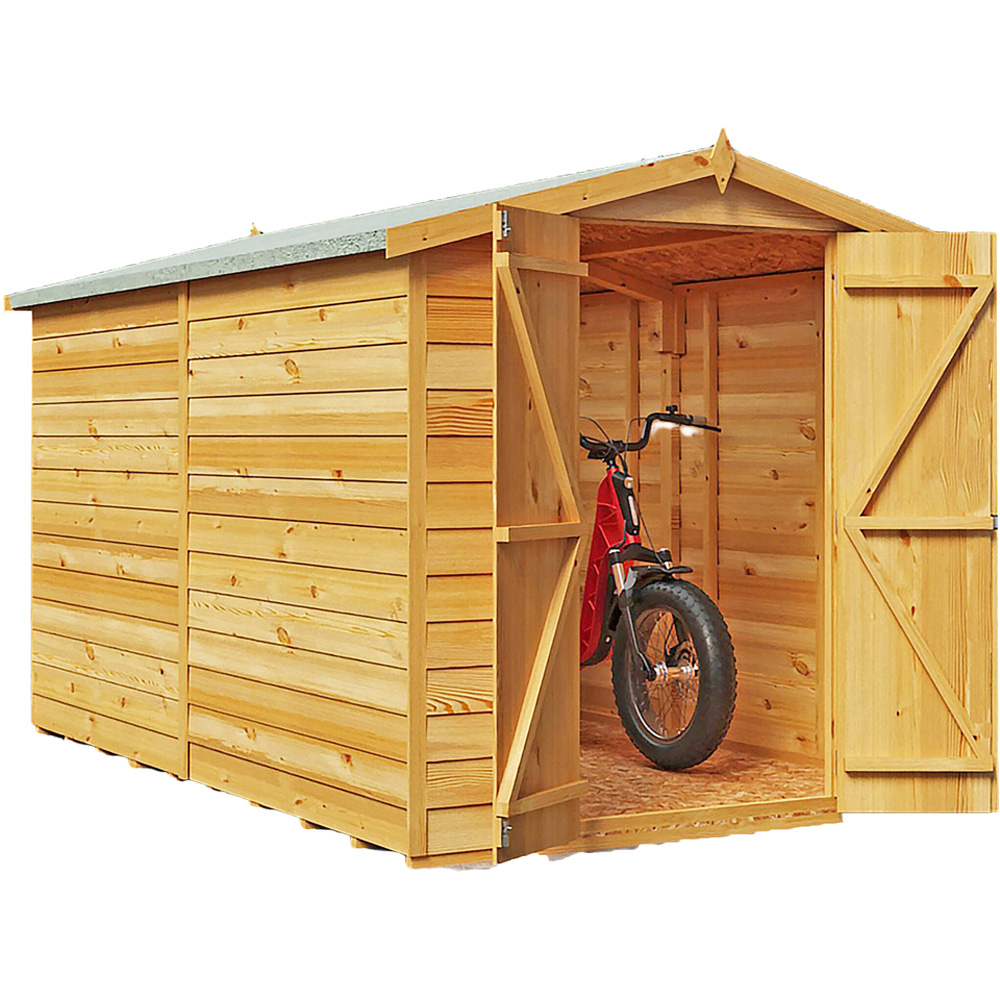 Shire 10 x 6ft Double Door Dip Treated Overlap Apex Shed Image 2