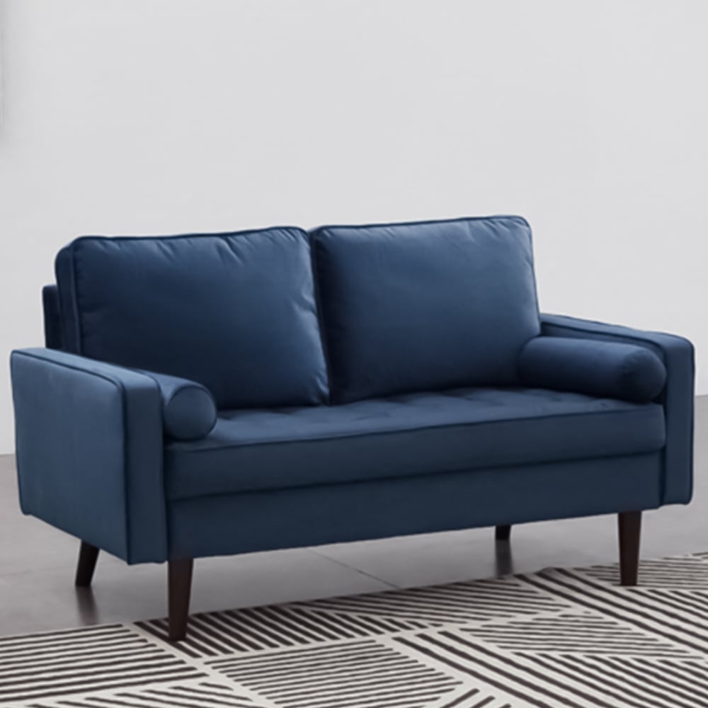 Home Detail Scott 2 Seater Blue Velvet Sofa Image 1