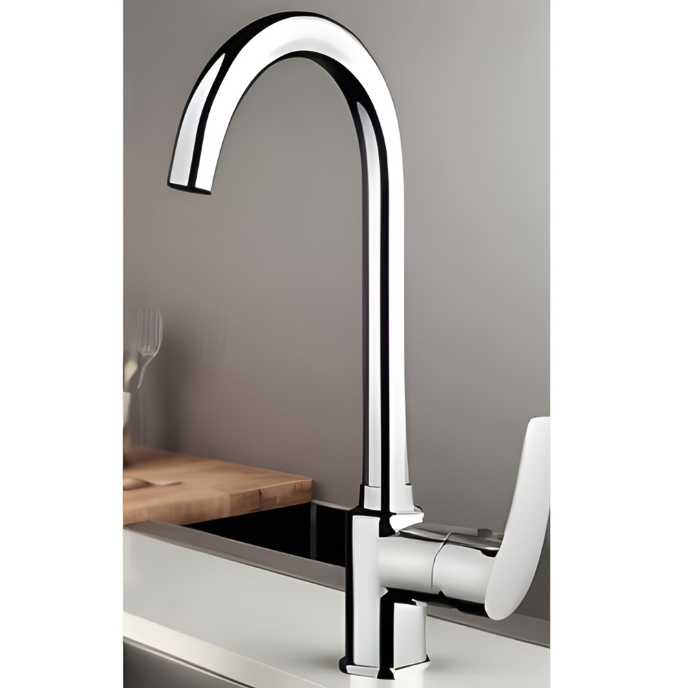 Piralla Atomic Chrome Single Lever Swivel Spout Kitchen Mixer Tap Image 2