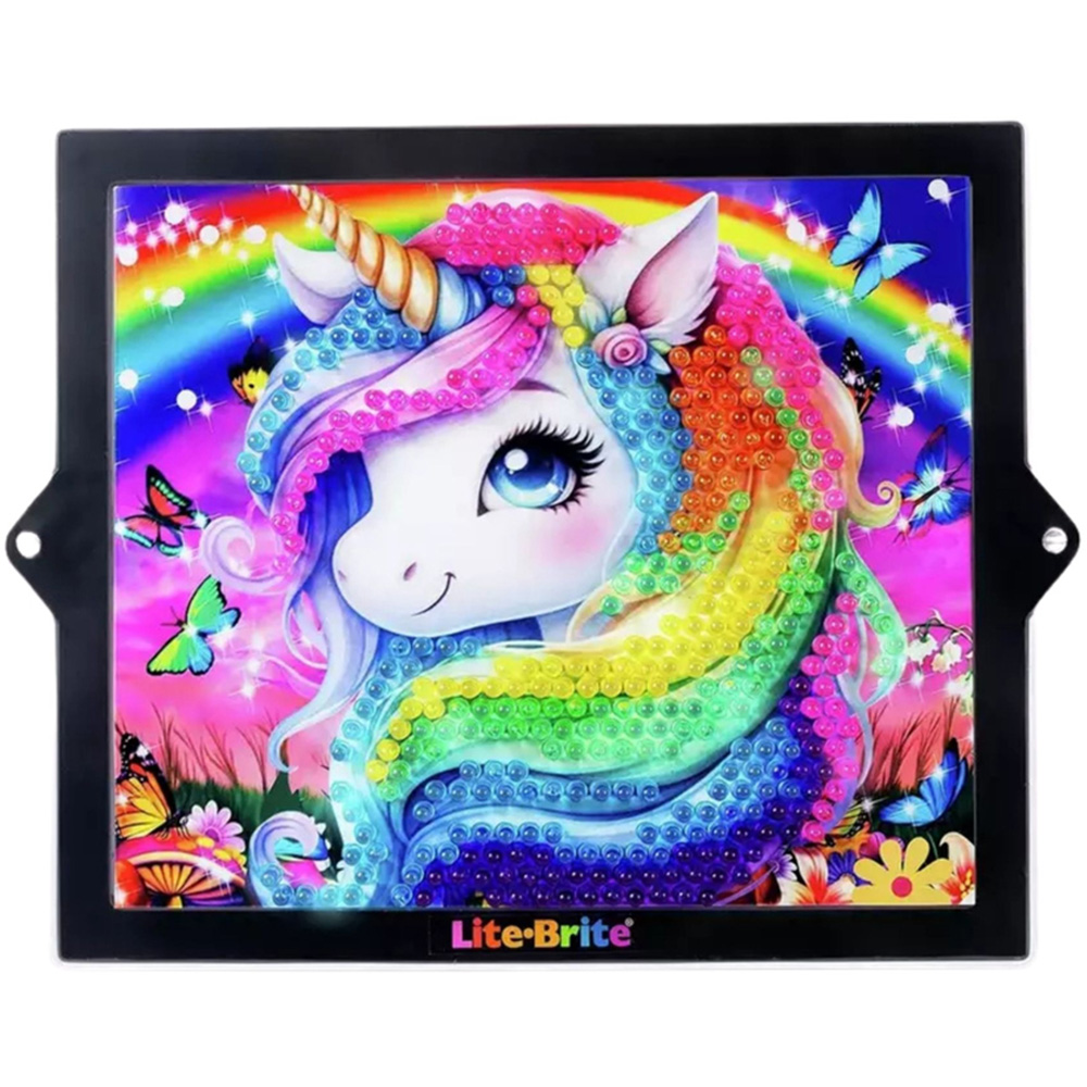 Basic Fun Lite-Brite Colorpop Rainbows Light Up Peg Board with 6 Templates and 650 Pegs Image 1