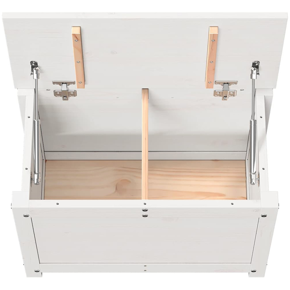 vidaXL White Solid Pinewood Storage Box Image 5