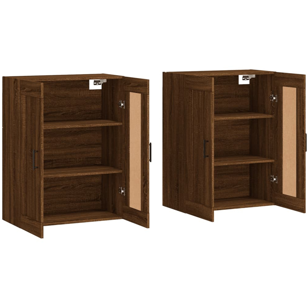 vidaXL 2 Door Brown Oak Wall Mounted Cabinet Set of 2 Image 4
