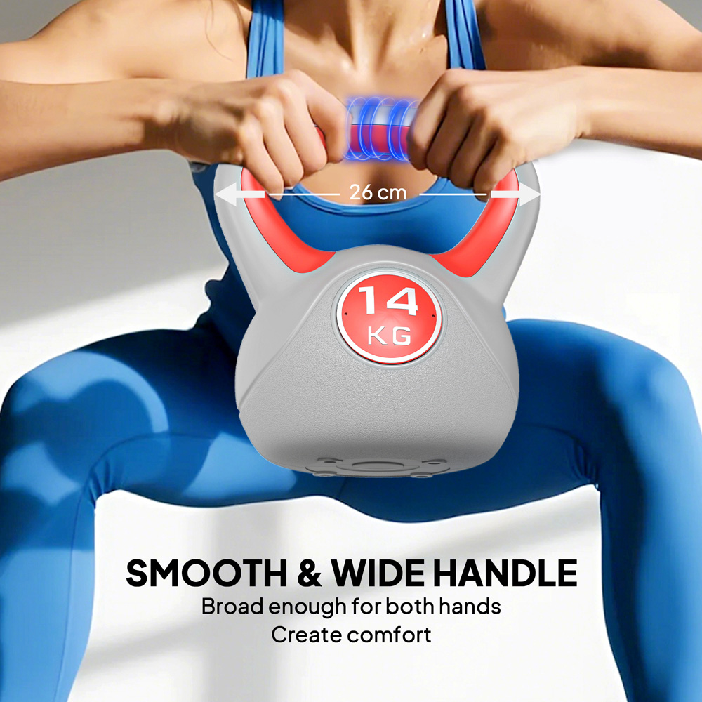 SPORTNOW Red and Grey Kettlebell with Handle 14kg Image 8