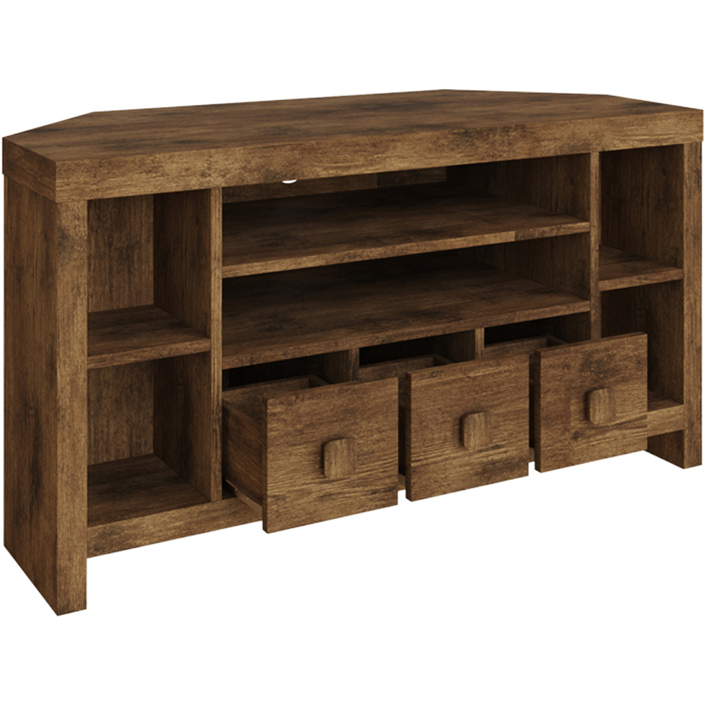 GFW Jakarta 3 Drawer 6 Shelf Mango Yellow Corner TV Unit Image 3