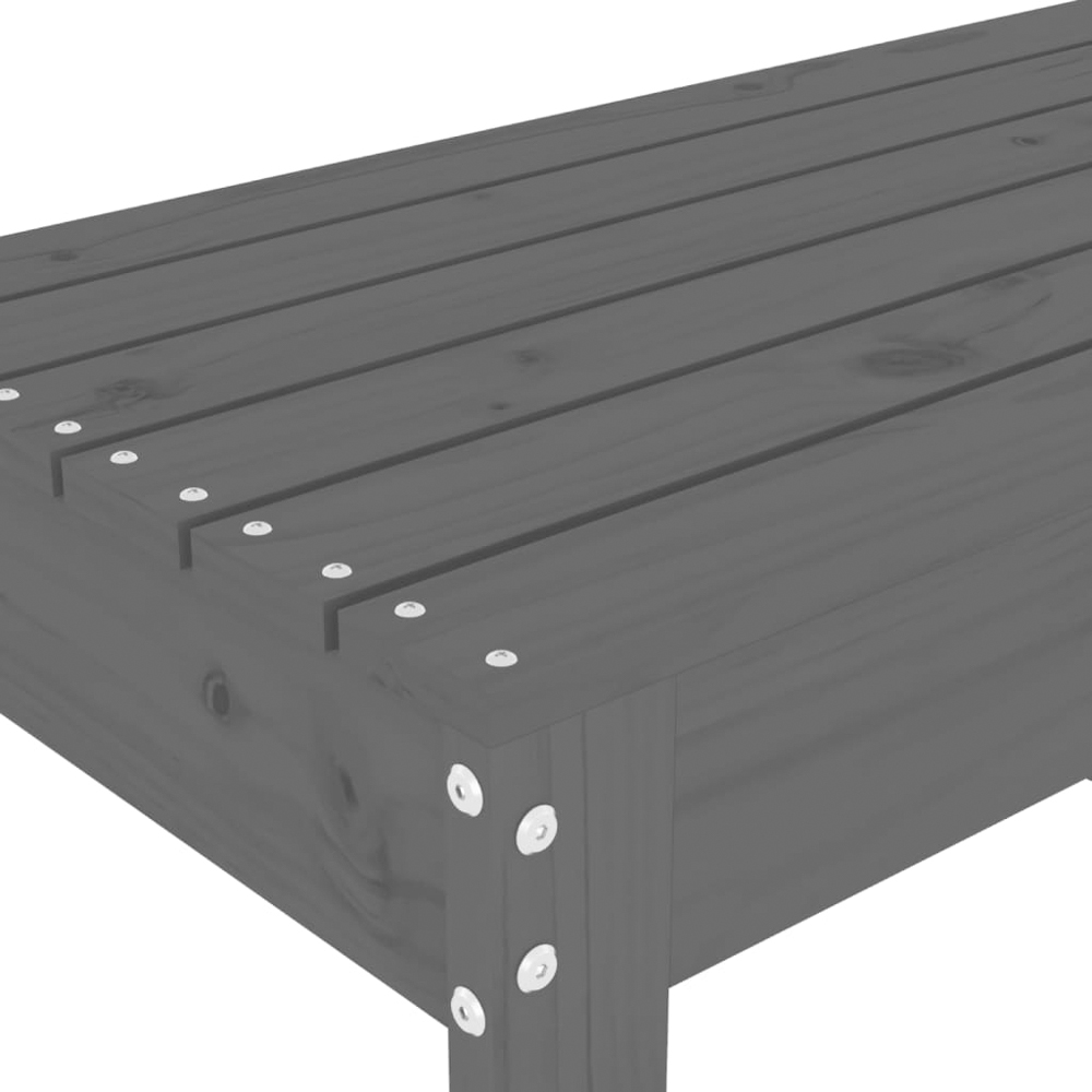 vidaXL Grey Solid Pine Wood Slatted Garden Bench 110 x 38 x 45cm Image 6