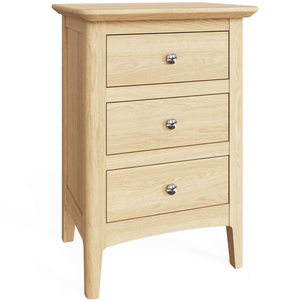 FWStyle Newark 3 Drawer Natural Lacquered Ash Chest of Drawers Image 2