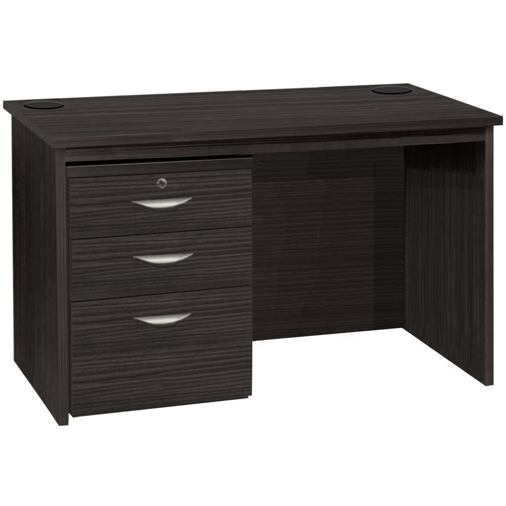 R White Cabinets 3 Drawer Home Office Desk with Hutch Black Image 2