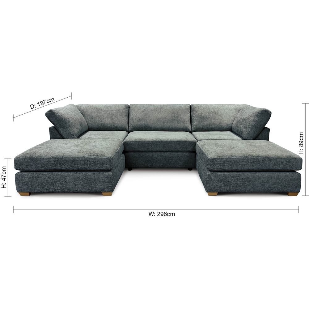 Carina Enzo 5 Seater Navy U-Shape Sofa Image 9