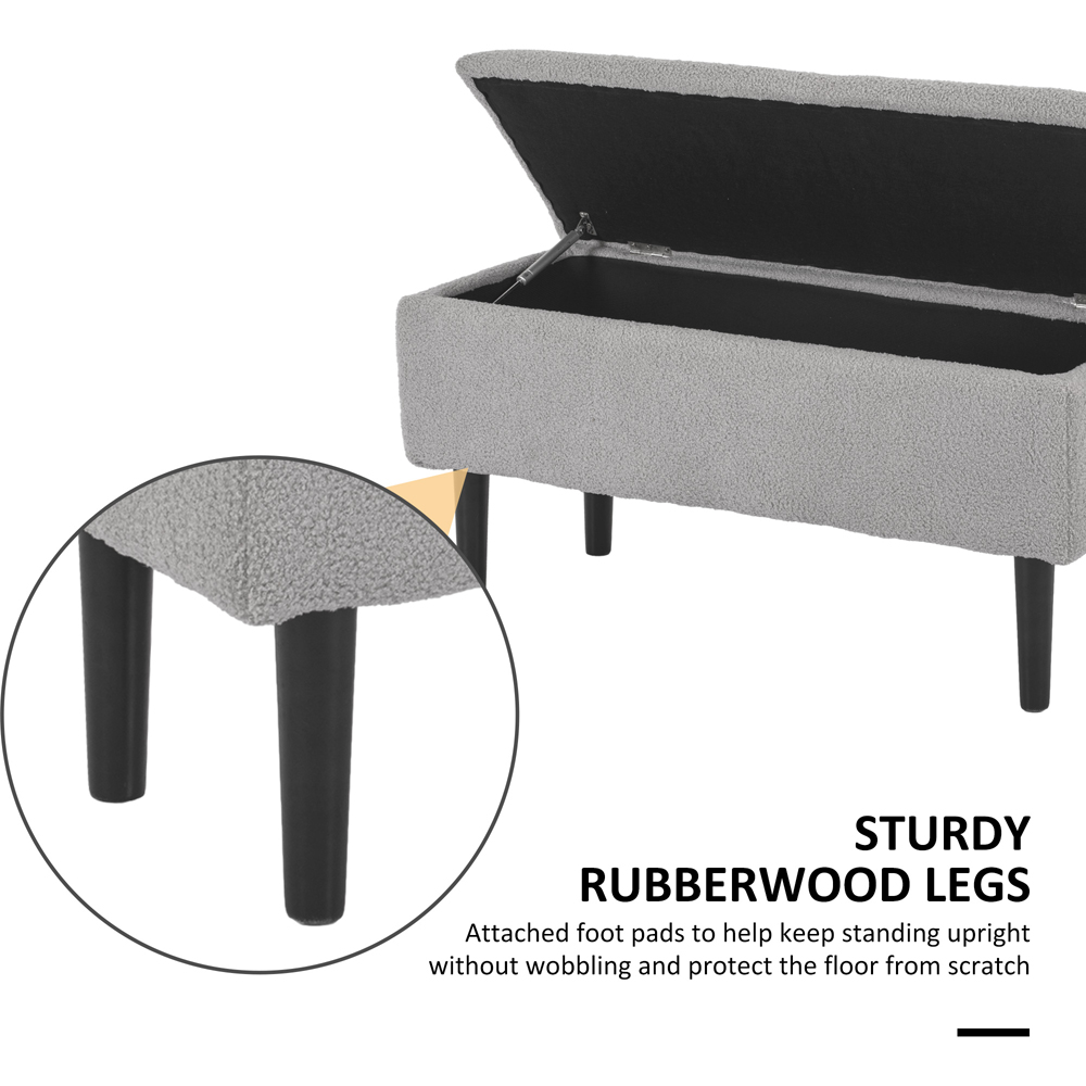 HOMCOM Grey Bed End Ottoman Bench Image 7