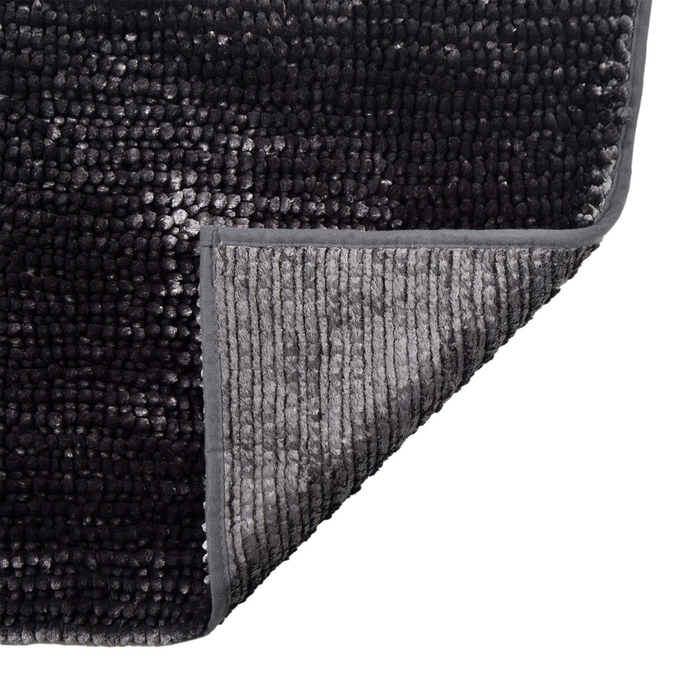Allure Bath Fashions Charcoal Grey Velvet Chenille Bobble Non-Slip Bath Mat Image 4