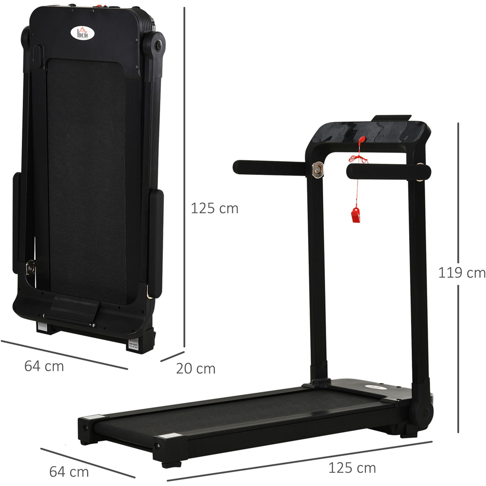 HOMCOM Black Foldable Motorised Treadmill with LED Monitor Image 7