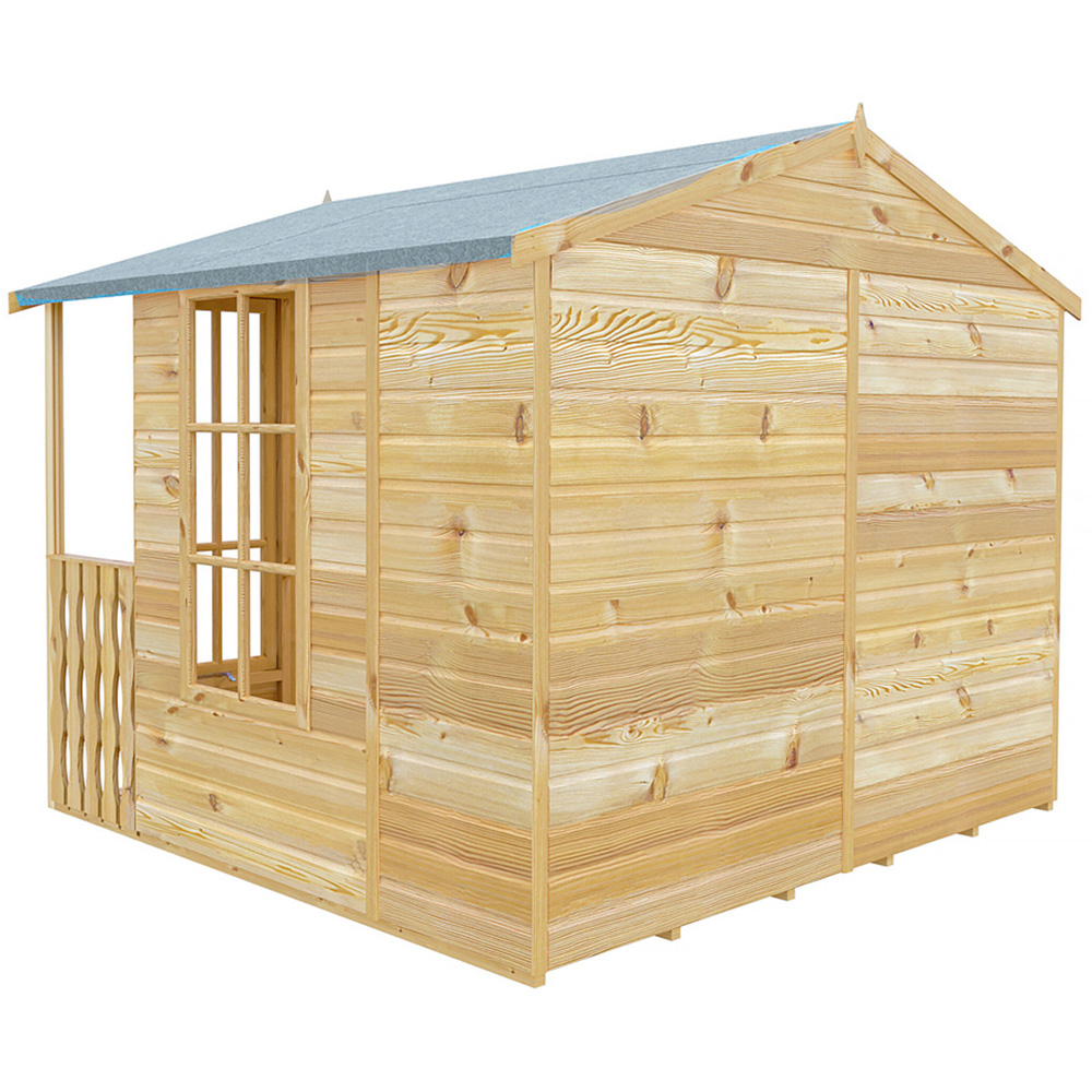 Shire Delmora 8 x 6ft Apex Garden Summerhouse with Verandah Image 3