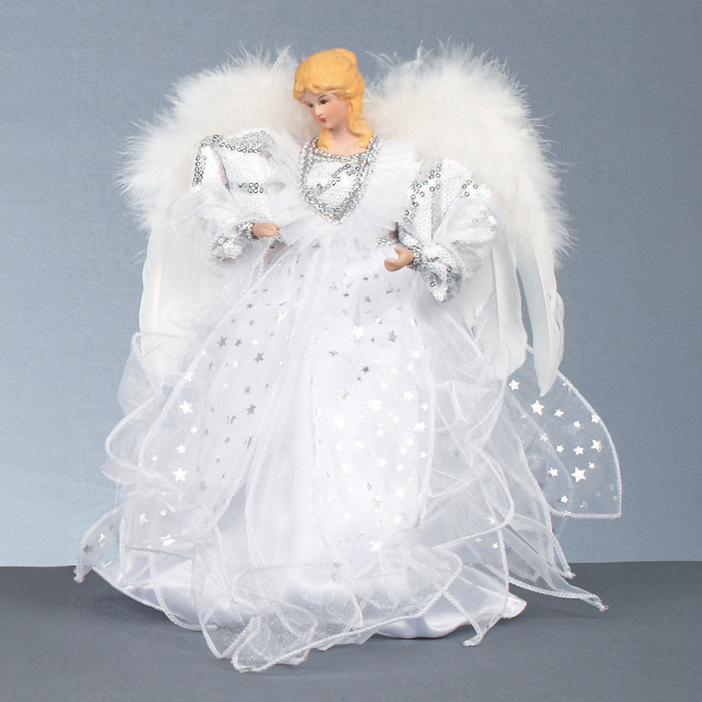Samuel Alexander White and Silver Fairy Angel Christmas Tree Topper 30cm Image 2