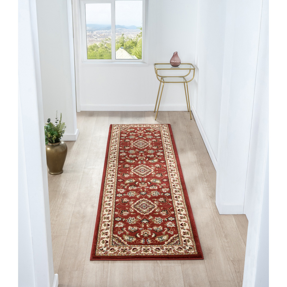 Portland HMC Sherbourne Red Traditional Runner Rug 66 x 230cm Image 4