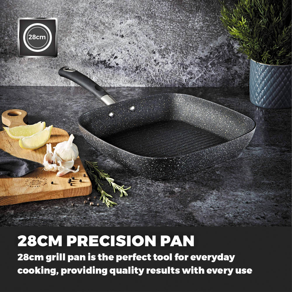Tower Precision 28cm Black Forged Aluminium Non-Stick Grill Pan Image 3