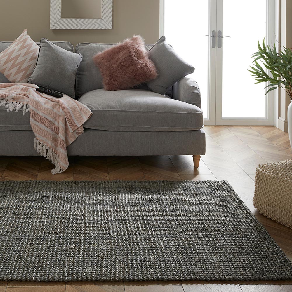 Whitefield Grey Jute Rug 120 x 170cm Image 4