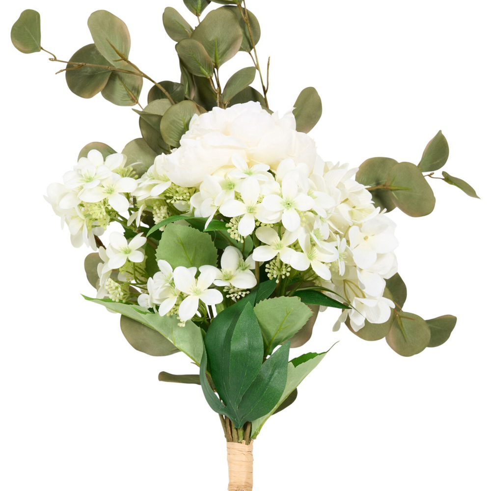 Artificial Peony Hydrangea Eucalyptus Bouquet Image 3