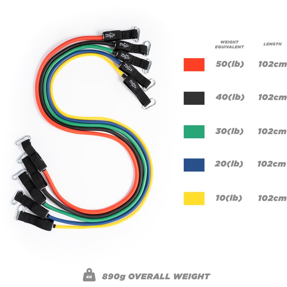 Phoenix Fitness Standard Resistance Tube 5 Pack Image 4