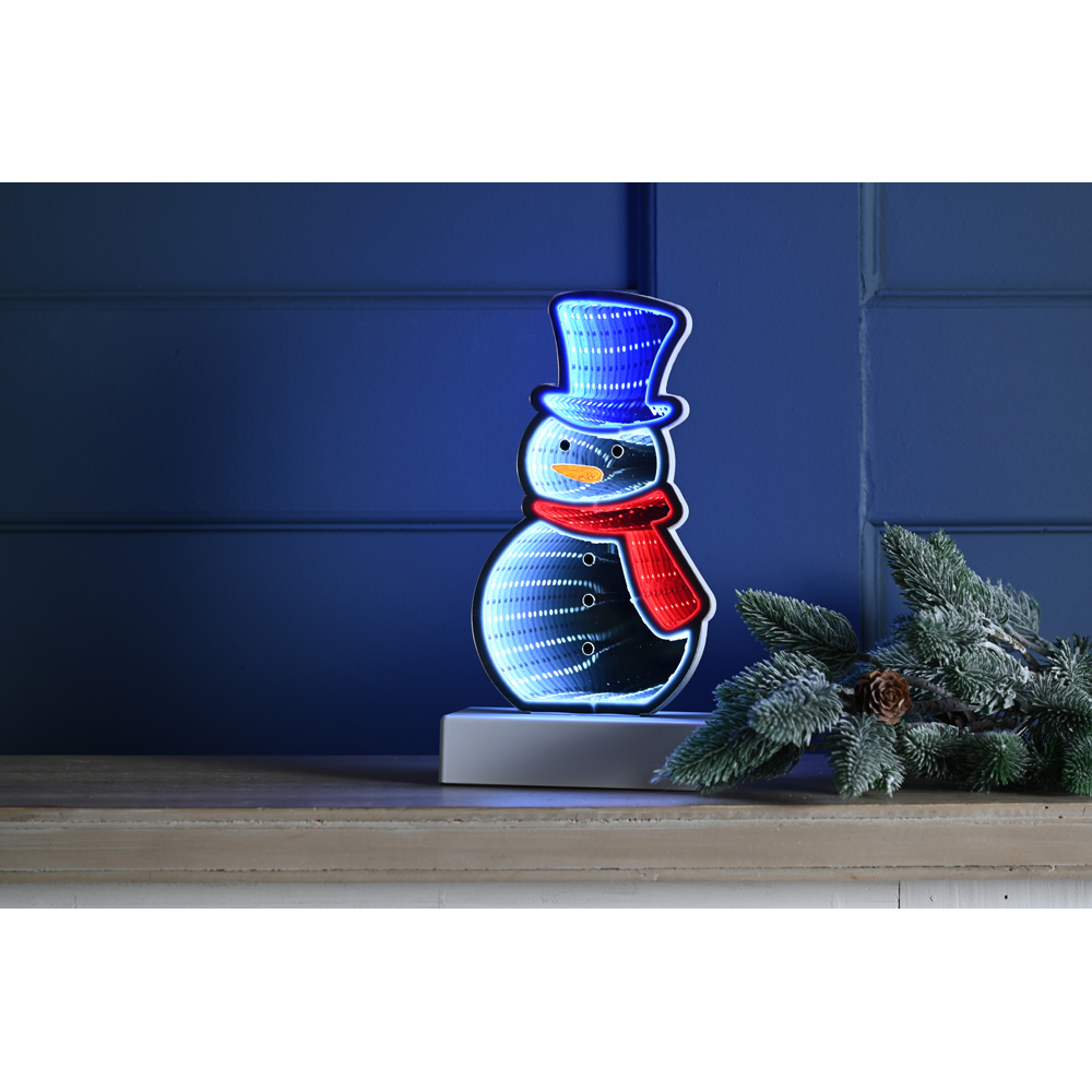 Festive 57 Multicoloured LED Snowman Infinity Christmas Decoration with Timer 22cm Image 2
