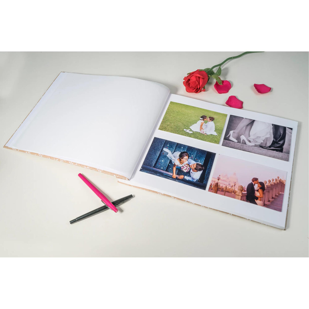 Exacompta Kraft Floral Motif Design Photo Book Album with Screws 40 Pages 160 Photos Image 2