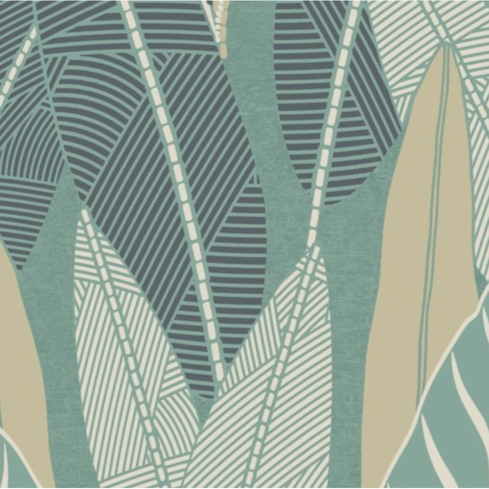 Grandeco Savannah Modern Foliage Blown Vinyl Green Wallpaper Image 4