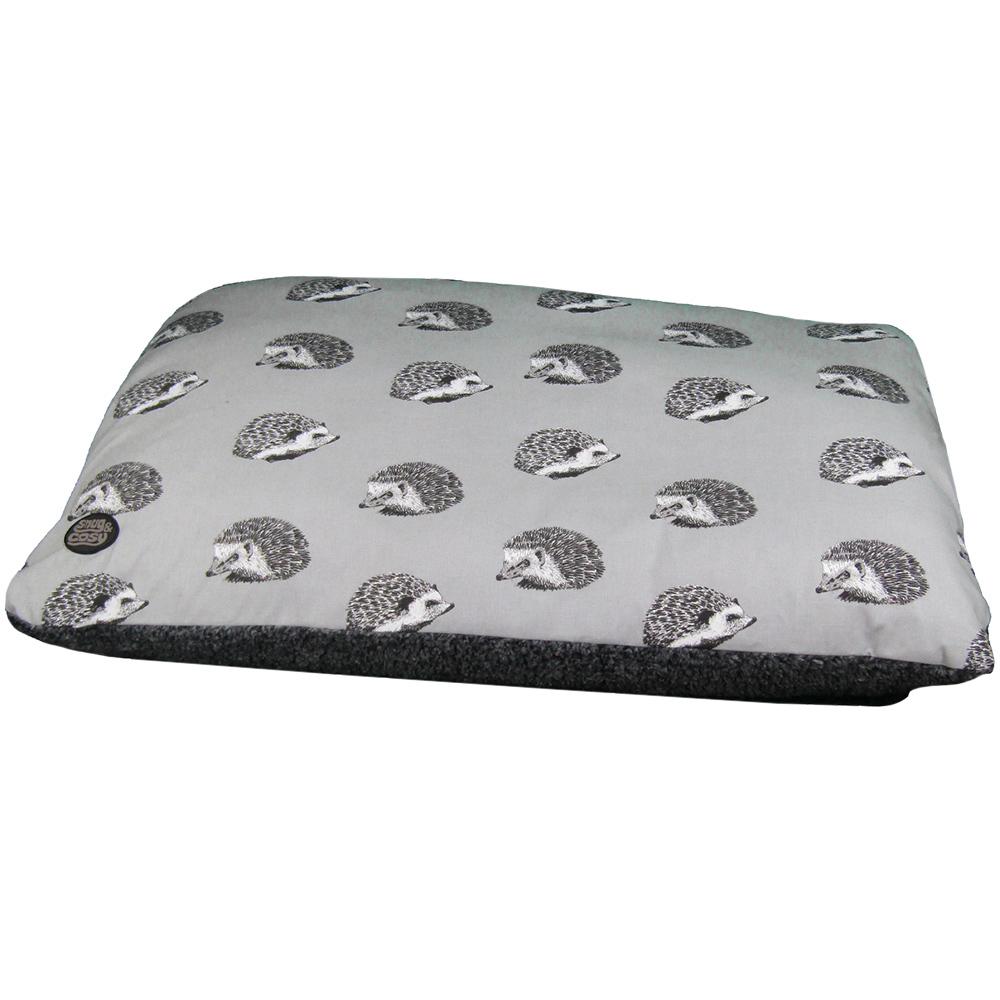 Snug & Cosy Medium Hedgehog Print Dog Lounger Bed Image 1