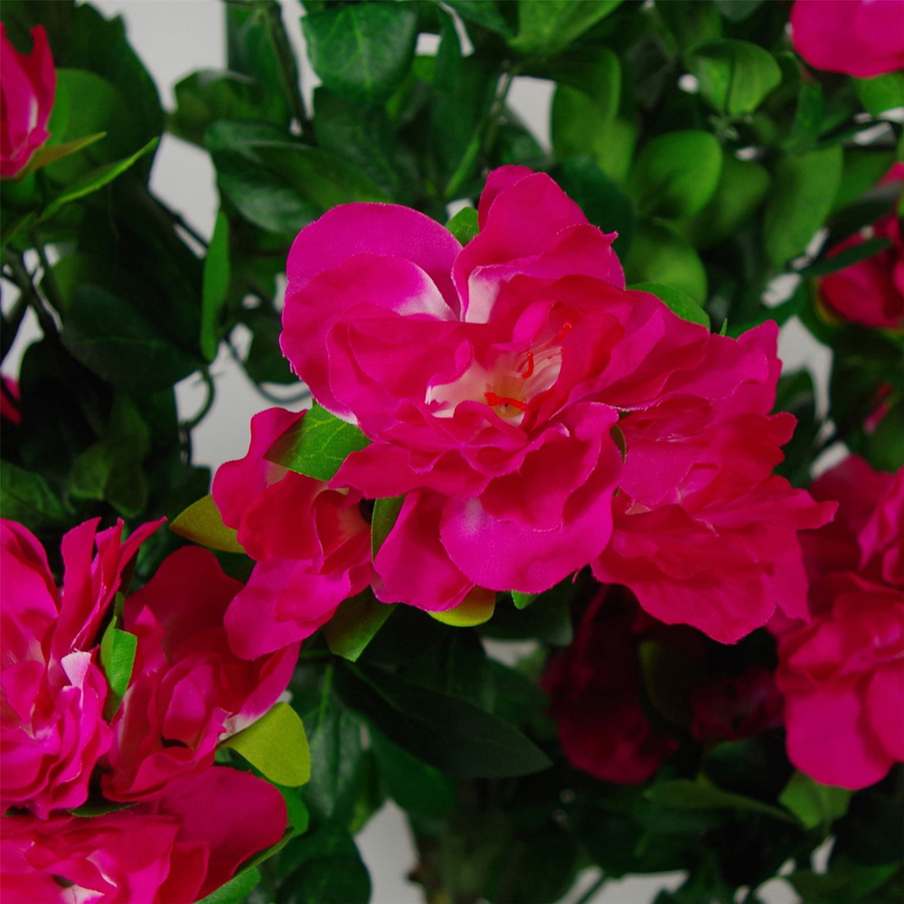Botanik Pink Azalea Blossom Artificial Tree in Silver Metal Planter 3.3ft Image 5