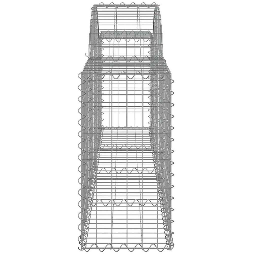 vidaXL Silver Galvanised Iron Arched Gabion Basket 200 x 30 x 60/80cm Image 3