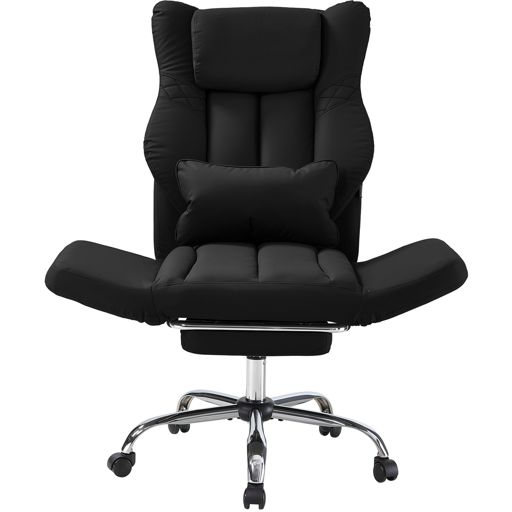 Living and Home Black Cross-Legged Office Chair with Adjustable Headrest and Footrest Image 2
