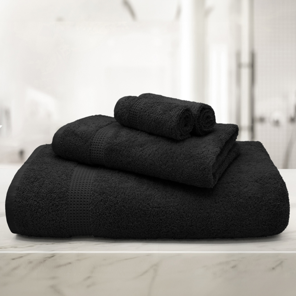 Mayfair Egyptian Cotton Black Bath Towel Set of 2 Image 2