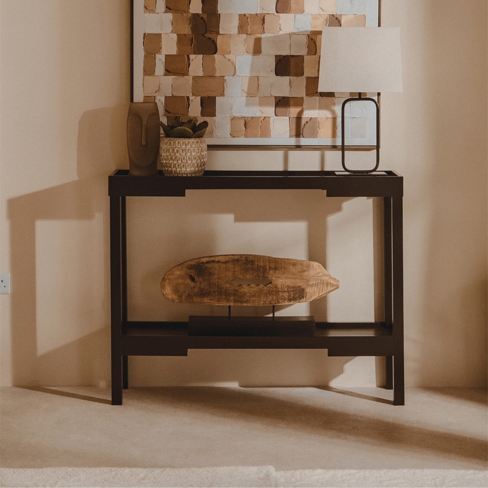 Premier Housewares Osaka Single Shelf Black Console Table Image 3