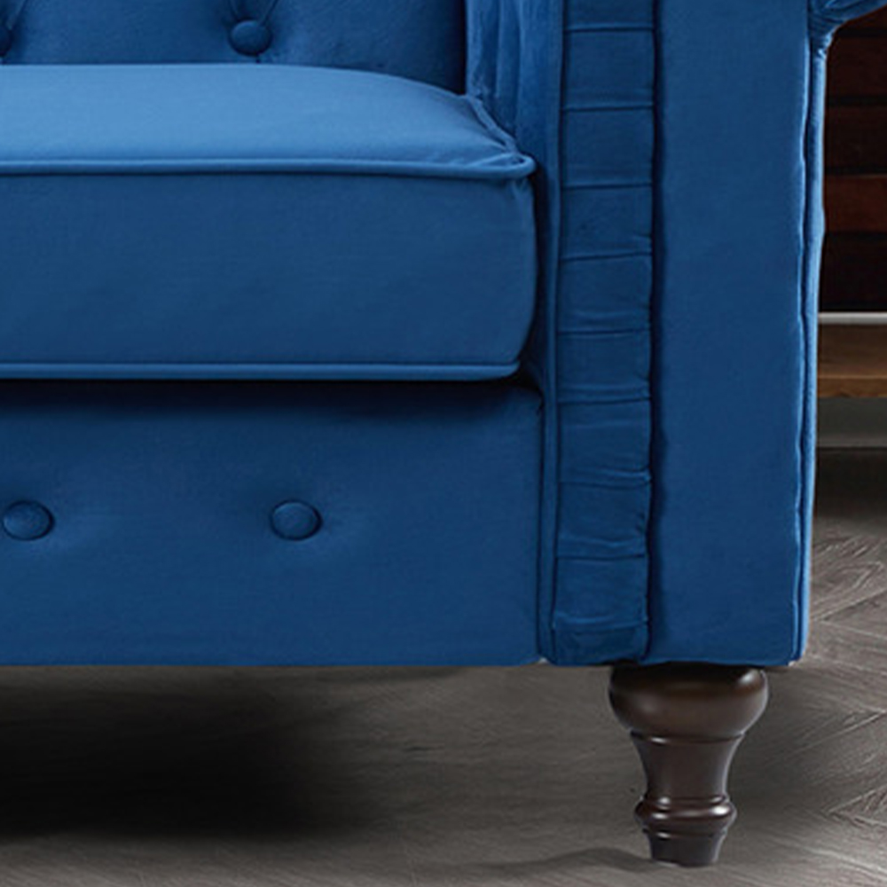 Pelham 2 Seater Blue Velvet Sofa Image 3