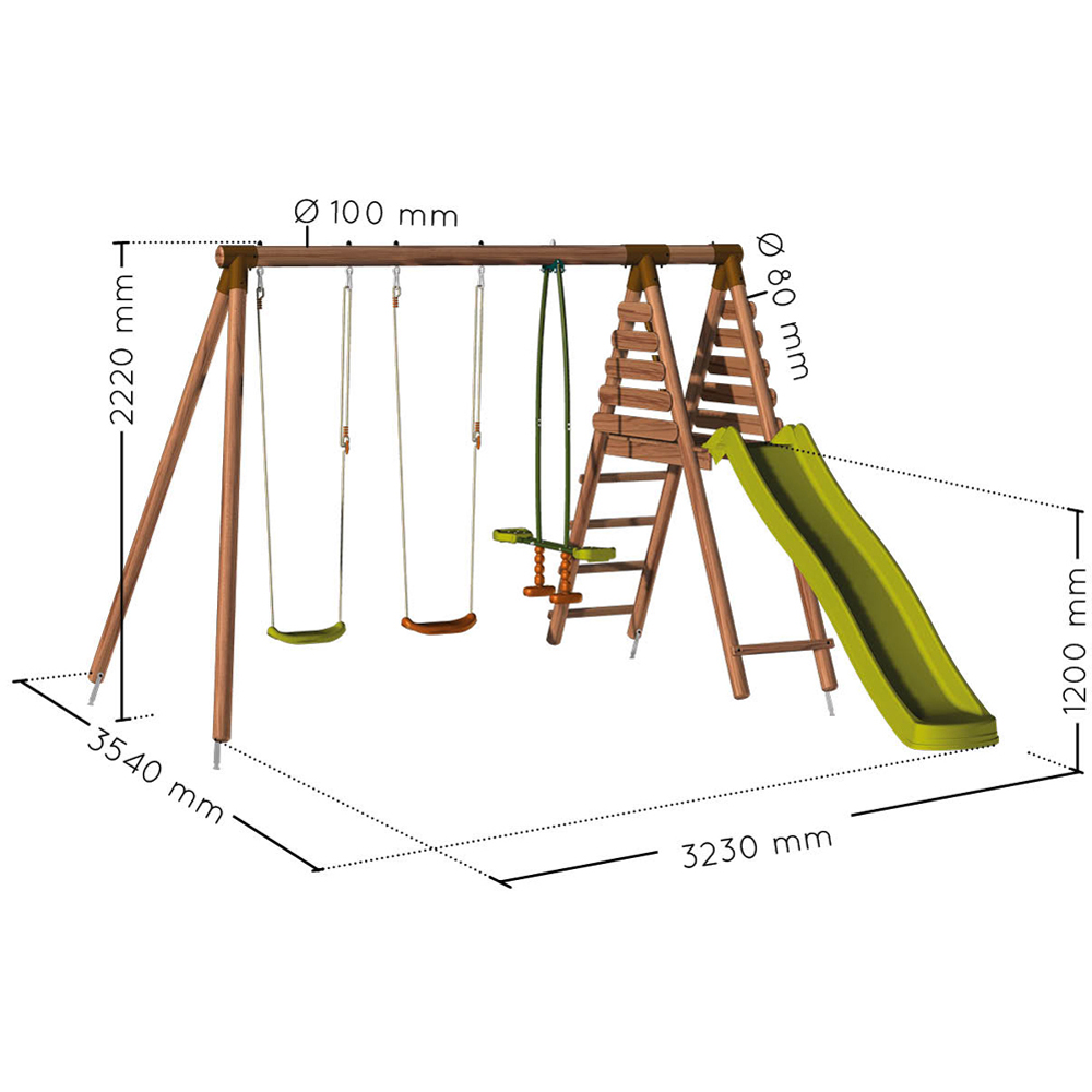Soulet Violette Wooden Kids Swing Set with Slide Image 9