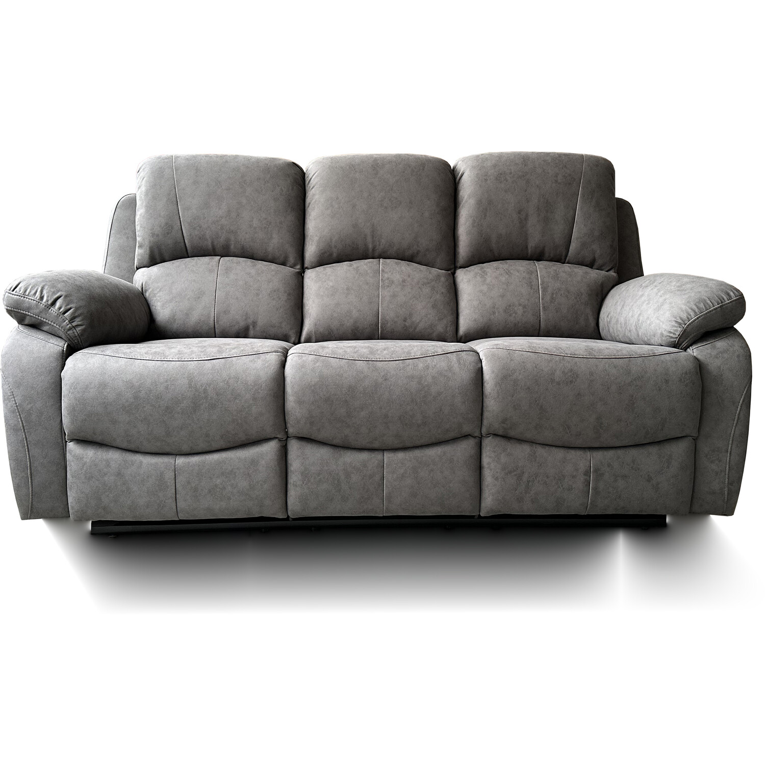 Milano 3 Seater Grey Fabric Recliner Sofa Image 3