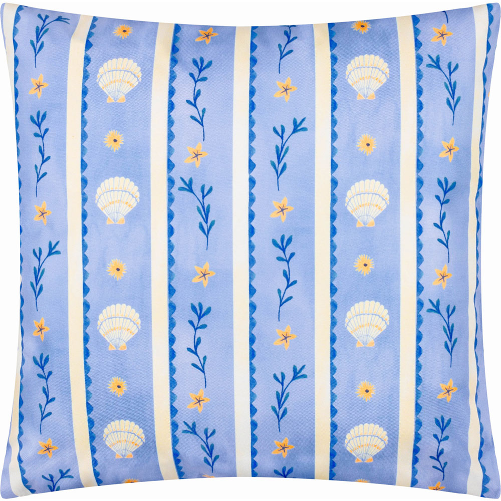 furn. Blue Sea Shells Printed Polyester Filled Outdoor Cushion 45 x 45cm Image 3