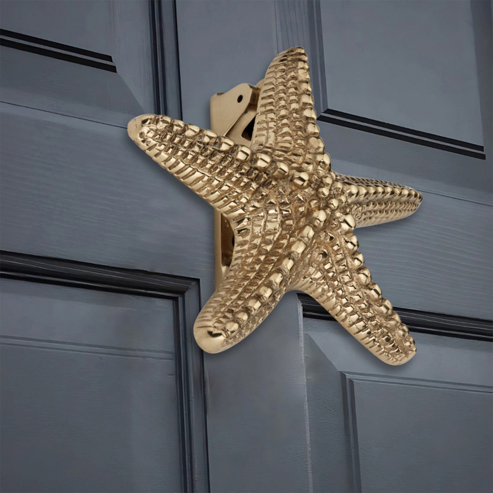 Spira Brass Polished Brass Starfish Door Knocker Image 2