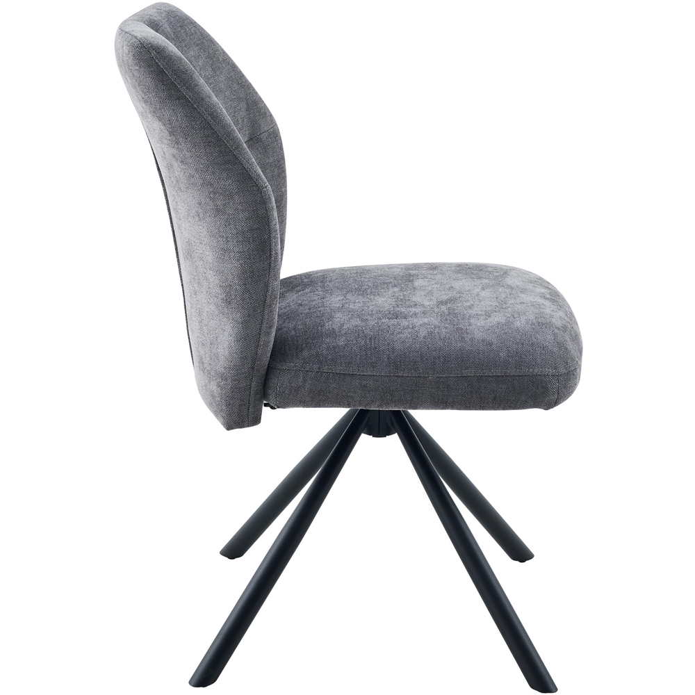 wilko Marlow Charcoal Ribbed Swivel Dining Chair Image 5