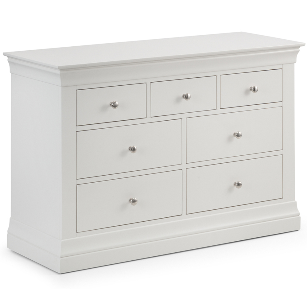 Julian Bowen Clermont 7 Drawer Surf White Chest of Drawers Image 2