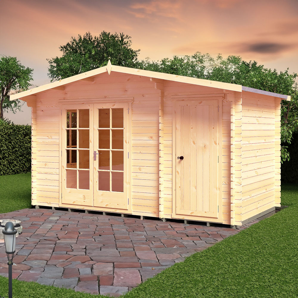 Shire Bourne 14 x 8ft Dual-Purpose Apex Garden Log Cabin with Integral Storage Image 2