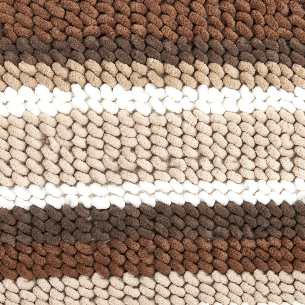 Wilko Beige Stripe Bath Mat and Pedestal Set Wilko