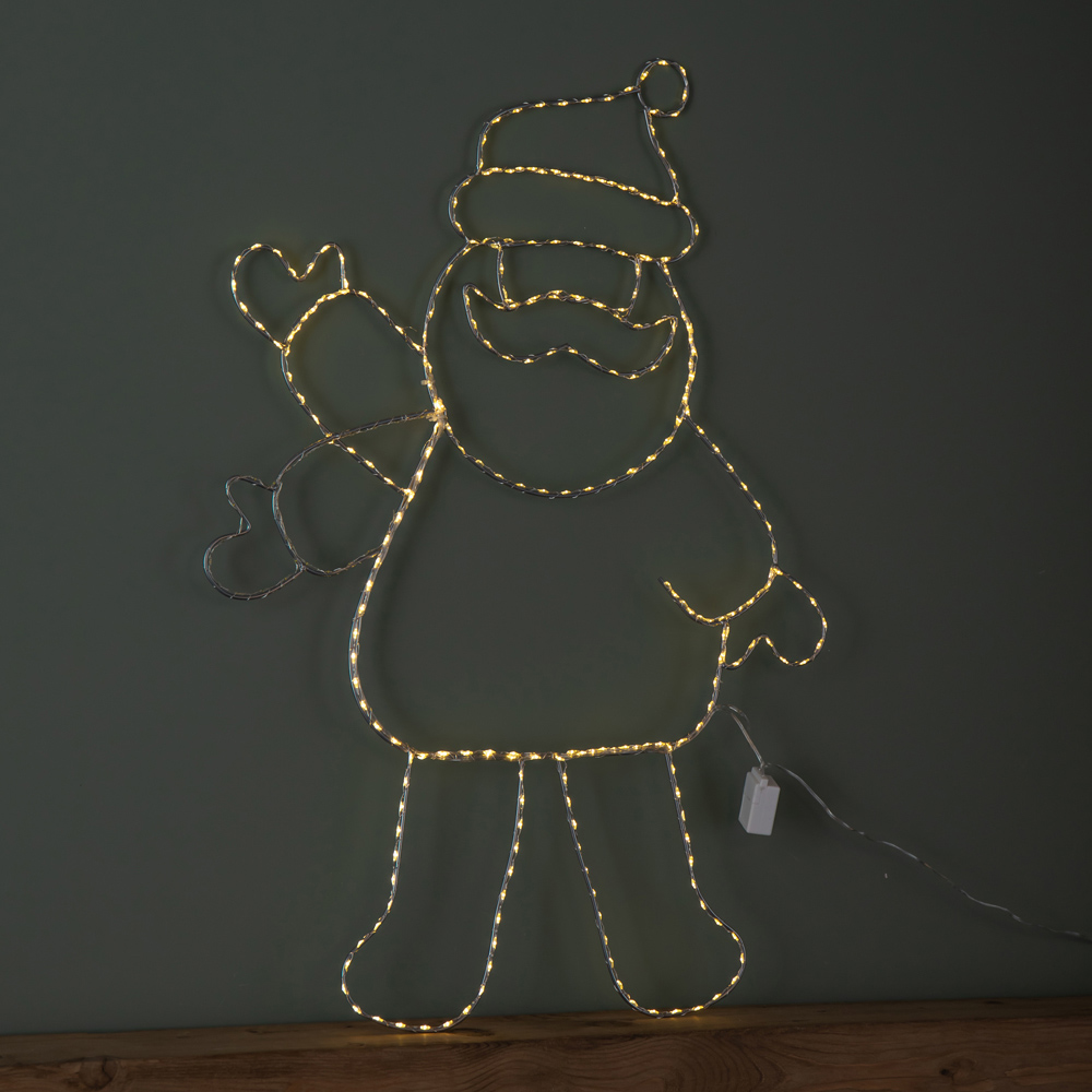 Samuel Alexander 320 Warm White LED Light-Up Waving Santa Christmas Silhouette 79 x 54cm Image 1