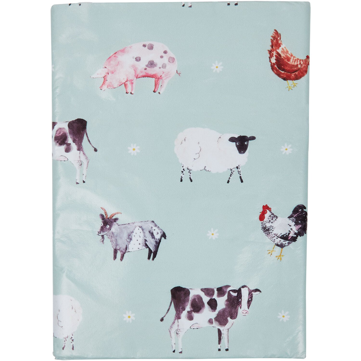 Daisy Farm Wipe Clean Tablecloth - Blue Image 1