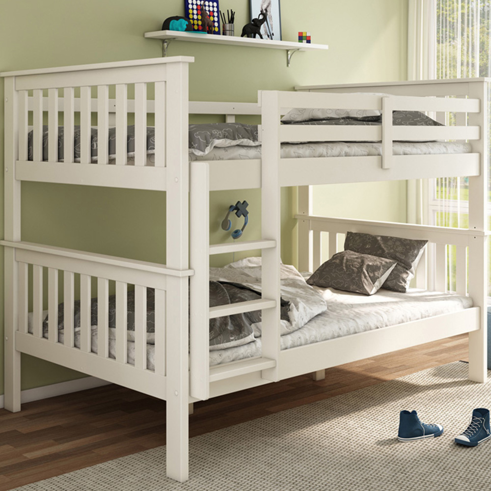 Oslo Quadruple White Bunk Bed with Orthopaedic Mattresses Image 1
