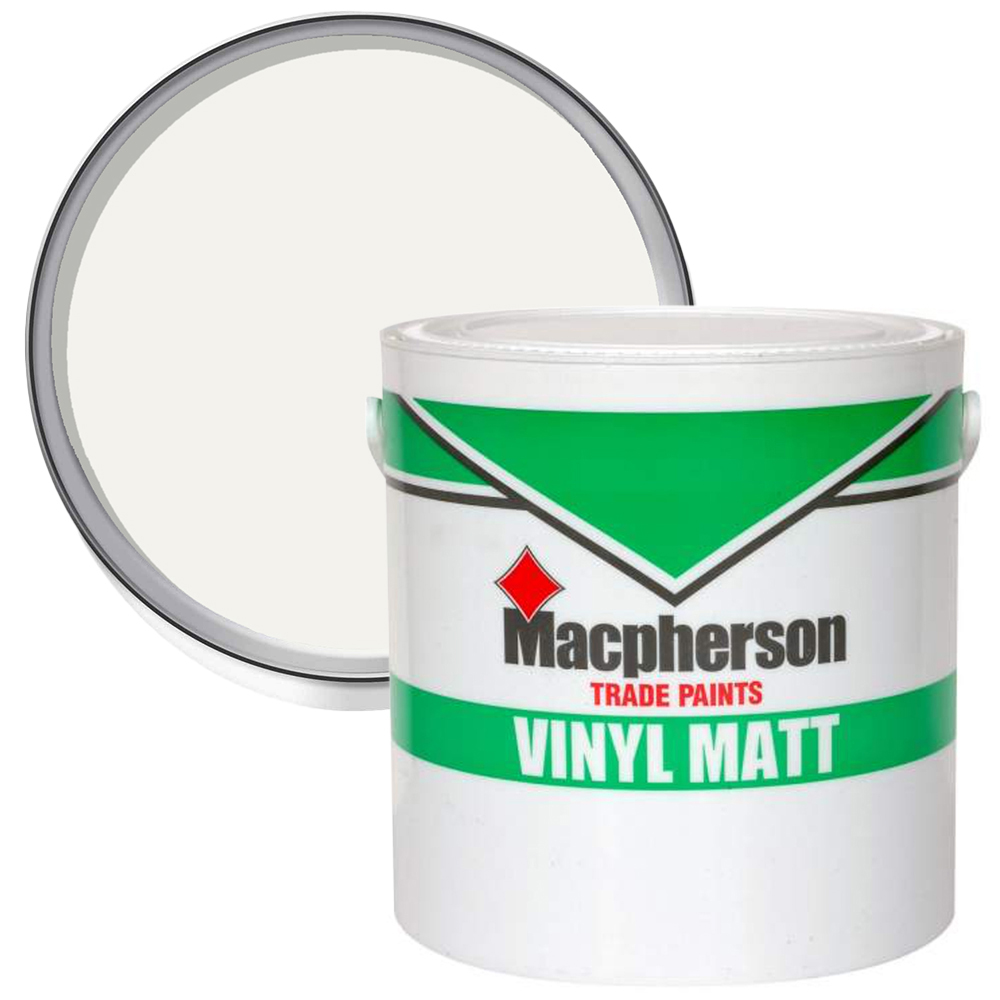Macpherson Brilliant White Vinyl Matt Paint 2.5L Image 1