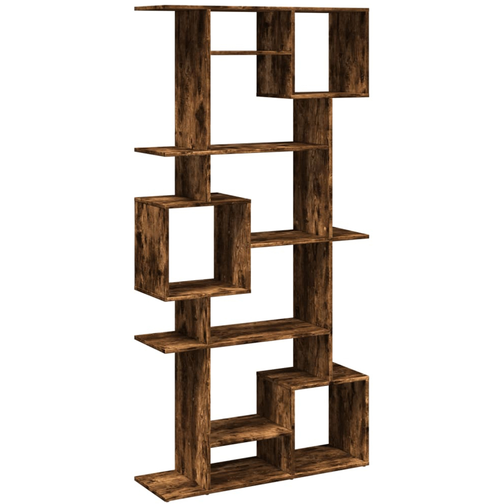 vidaXL 9 Shelf Smoked Oak Bookcase Image 2