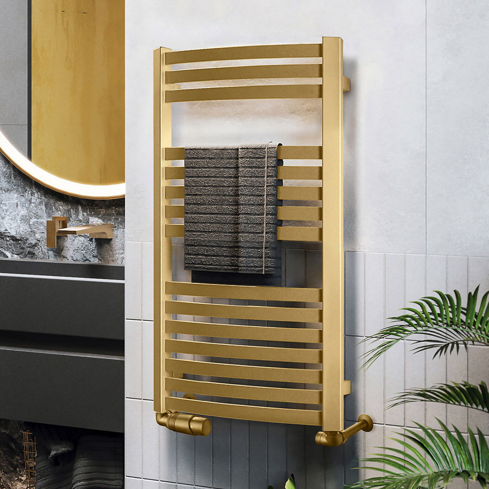 Terma Dexter 1102 BTU Brass Electric Heated Towel Rail 860 x 400mm Image 2